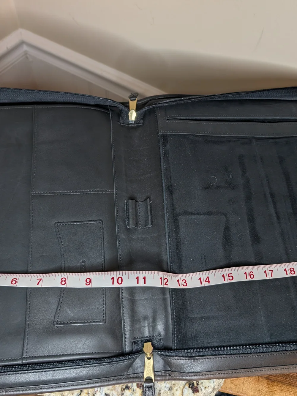 Coach Black Leather Zipper Portfolio